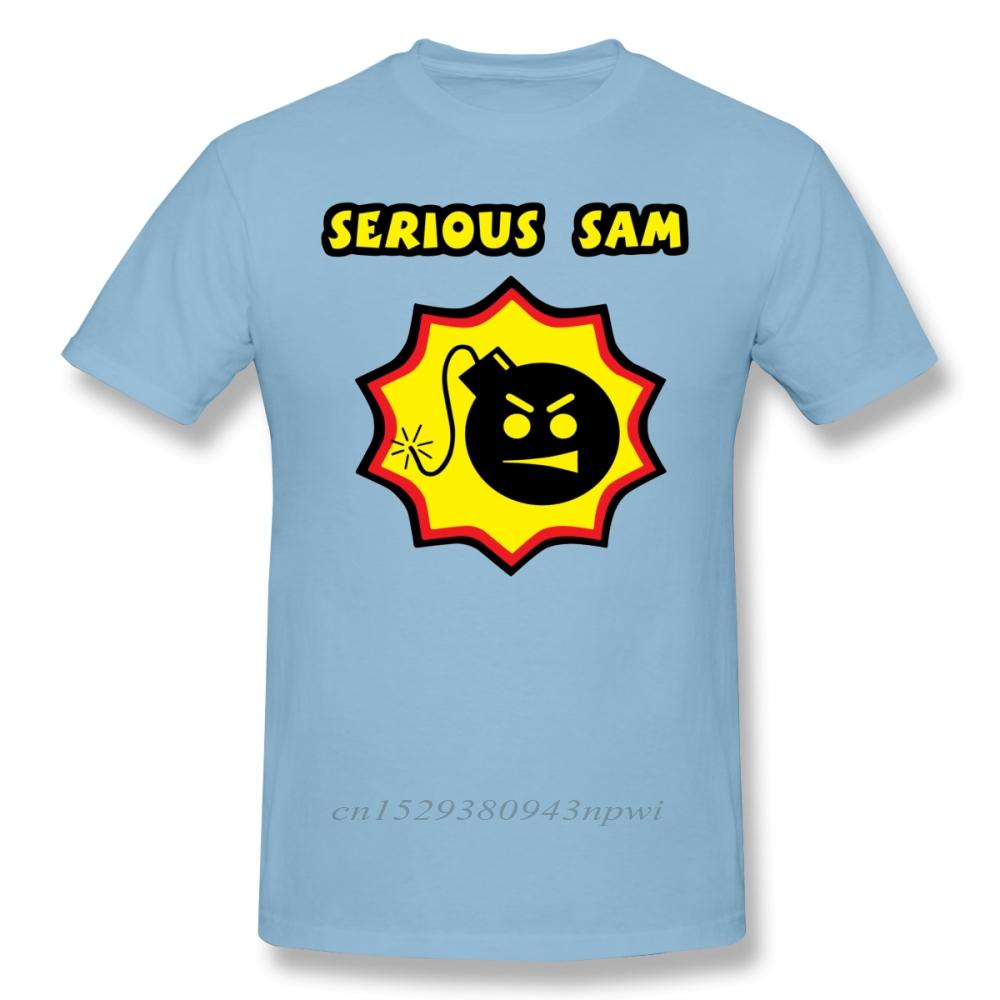 Футболка Serious Sam Реплика футболки Serious Sam 100% Хлопок Летняя футболка Мужская Милая с коротким рукавом Печатная футболка