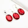 Комплект украшений из красного граната, серьги-подвески из цельного серебра 925 пробы, серьги с драгоценными камнями ручной работы на День памяти