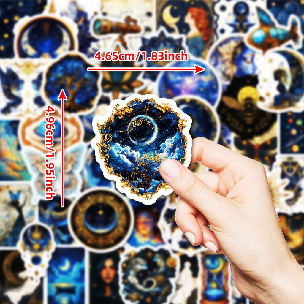 50 Personalized Black Starry Sky Universe Myth Graffiti Stickers DIY Trolley Suitcase Helmet Mobile Shell Refrigerator