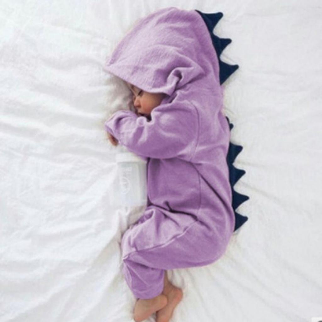 Новорожденный младенец мальчик девочка лоскутный комбинезон с динозавром