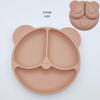 Silicone Bear Ears 3-Compartment Suction Plate for Kids