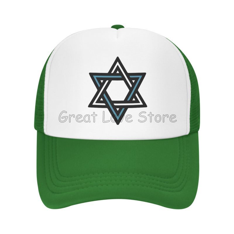Сетчатые Бейсболки с Принтом Звезда Давида Летняя Мода Дышащие Кепки Snapback Кепки для Защиты от Солнца Регулируемая Кепка Snapback