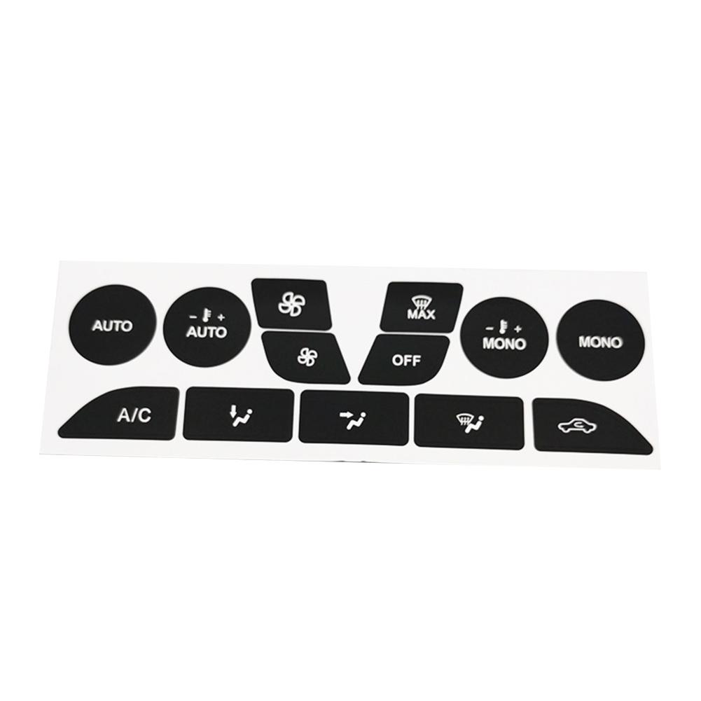 Car Interior Decoration A C Button Repair Stickers Button Repair Decals Black Overlay Firm Fitment Light Penetration Reduction
