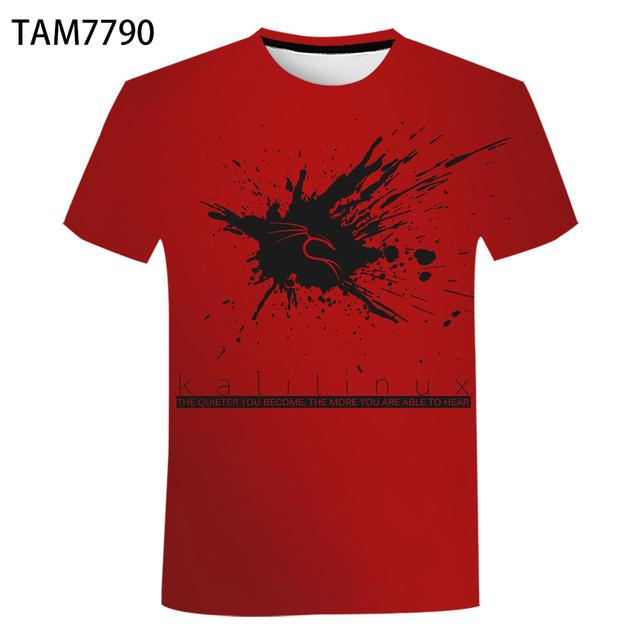 Летняя мужская и женская рубашка 3DT, секс-уличная одежда, футболка с короткими рукавами в стиле хип-хоп, Amoled Terminal Linux