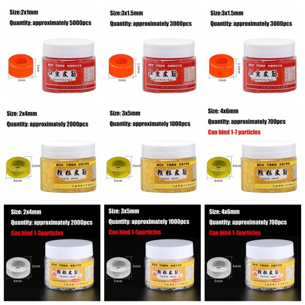 5000pcs Rubber Blood Worm Baits Elastic Band Elastic Fishing Rubber Bait Bands   Fishing Tools