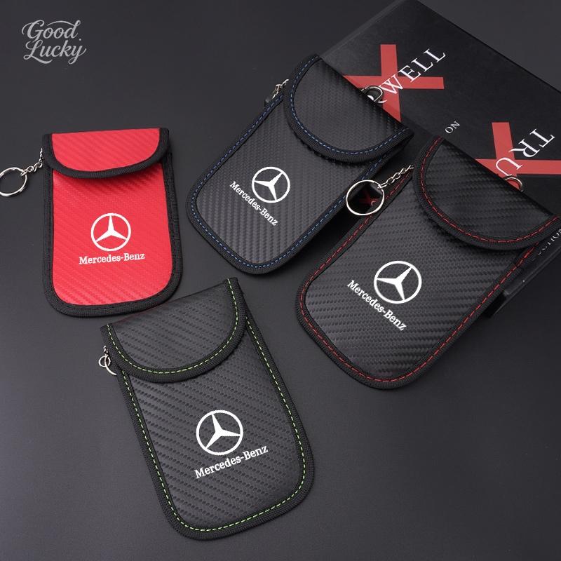 ZHM3 Car Key Case Signal Blocker Bag RFID Shielding Pocket For Mercedes Benz Class A Class C200L GLC GLK CLA Mouldings HSQMM-BENZ