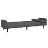 2 Seater Sofa Bed with 2 Cushions Dark Grey Fabric