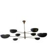 Mid Century Modern 8 Light Chandelier, Black Sputnik Ceiling Light for Living Room Bedroom Kitchen, E Base