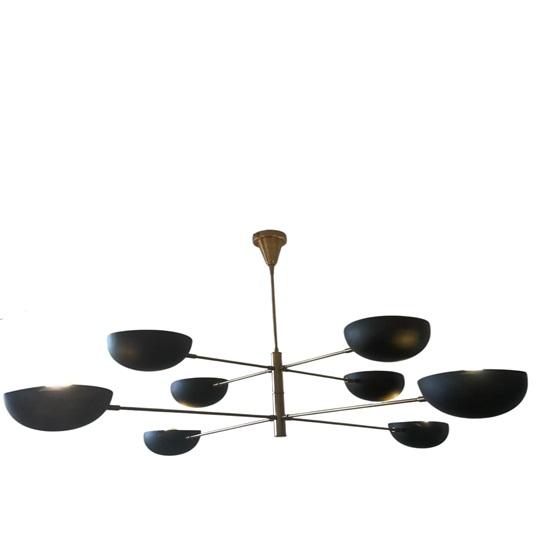 8-Light Mid Century Modern Chandelier Black Sputnik Ceiling Light Fixture for Living Room, Bedroom, Kitchen E12/E14 Socket