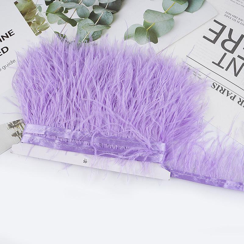 8-10Cm Ostrich Feather Wedding Dress Diy Performance Clothing Accessories Feather Tassel Including Webbing