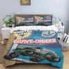 3D Super Monster Truck Monster Jam Comforter Bedding Set,Duvet Cover Bed Set Quilt Cover Pillowcase,King Queen Size Bedding Set