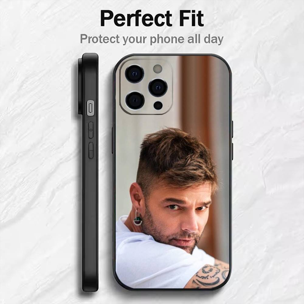 Ricky M-Martin Printed Phone Case For iPhone17,16,15,14,13,12 Plus,Max Soft Silicone Black Cover
