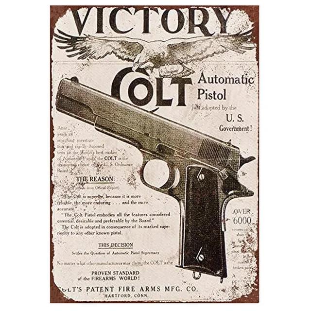 Металлические жестяные таблички Victory Colt Винтажное настенное украшение Художественные постеры для мужской пещеры Дома Кафе Сада Клуба Бара Паба Железная живопись W