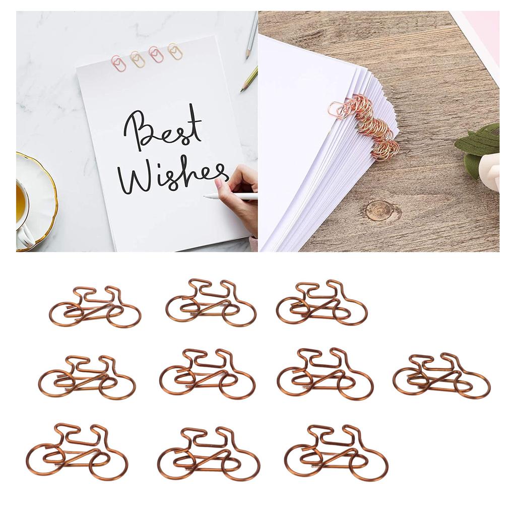 100 шт. забавные скрепки в форме милых велосипедов для гальванического процесса, скрепки для офисов, дома, школы