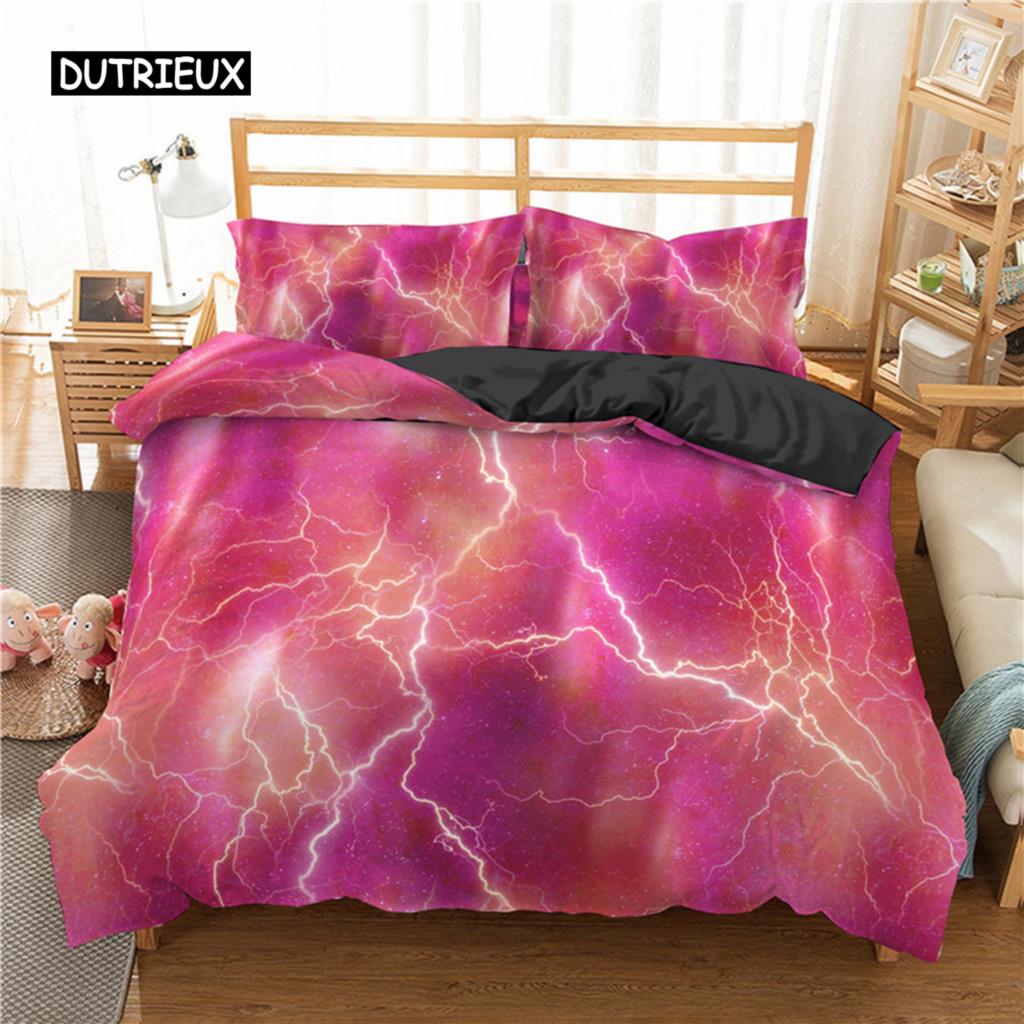 Комплект постельного белья Lightning Natural Phenomenon, комплект постельного белья из 3 предметов для детей и мальчиков, мягкий полиэстеровый пододеяльник