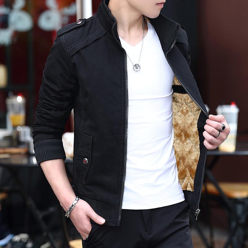 Spring And Autumn New Men'S Youth Washed Jacket, Korean Version Of Slim-Fit Pure Cotton Casual Outerwear Trend