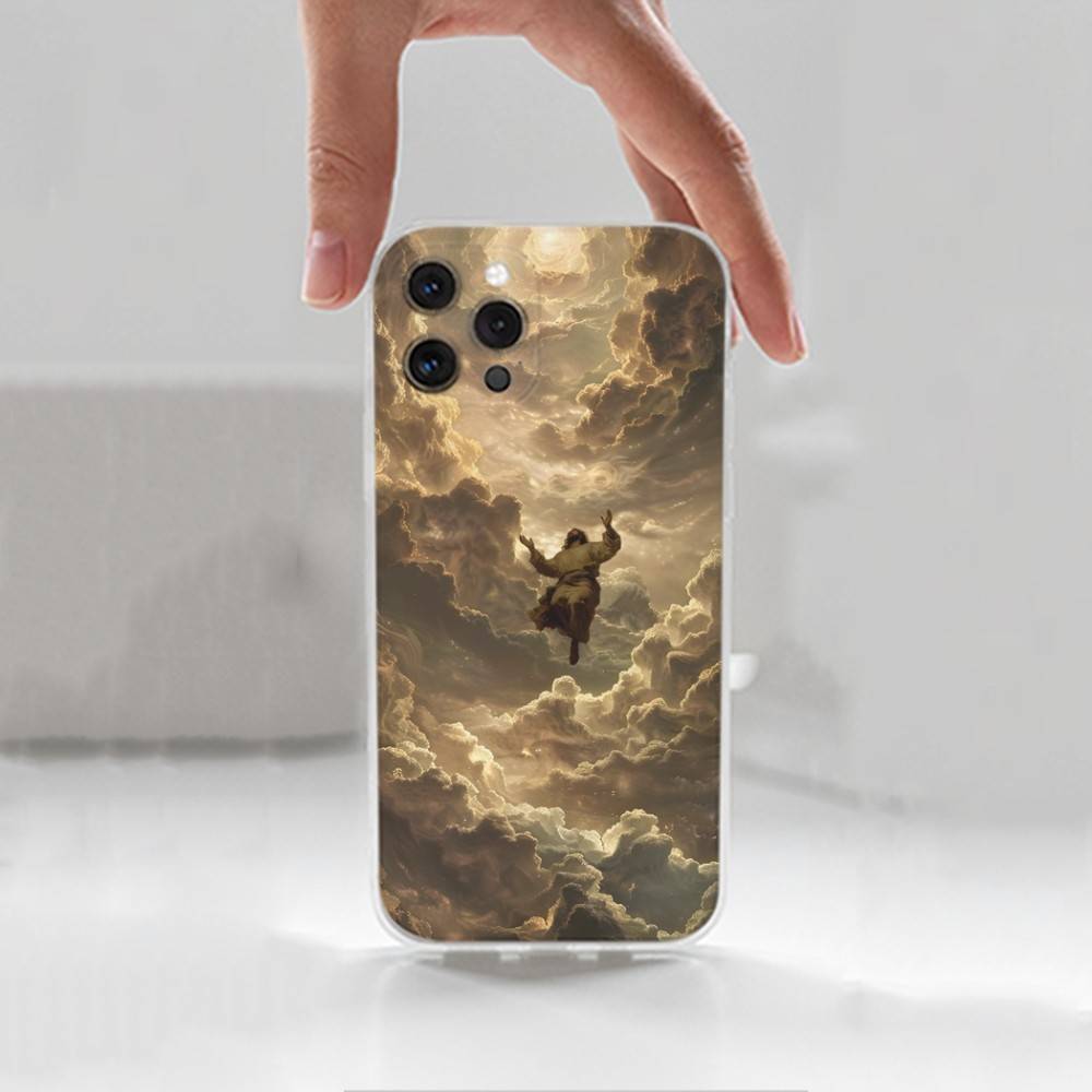Cross Art Bible Christian  Case For iPhone 16,15,14,17,13,12,11 Plus,Pro,Max,XR,XS,X,7,8 Plus,SE,Mini,Transparent,Silicone
