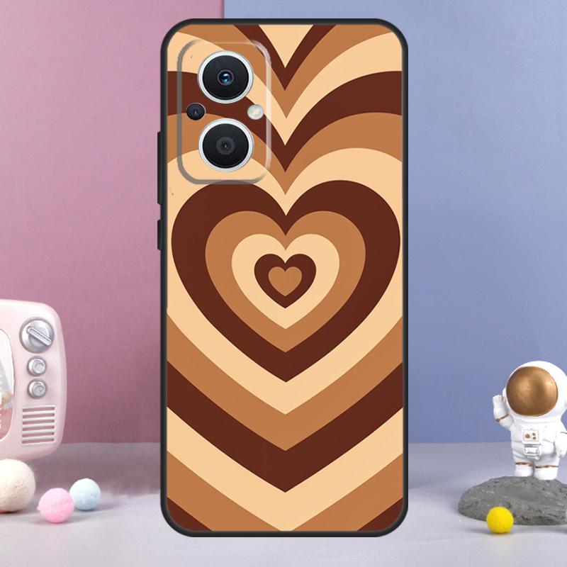 Шалфейно-зеленый Кофе Любовь Сердце Латте Чехол Для OPPO Reno 12 F 11F 13F 14F 10 11 13 14 Pro 7 8 Lite OPPO Find X9 X6 X5 X8 Pro Чехол