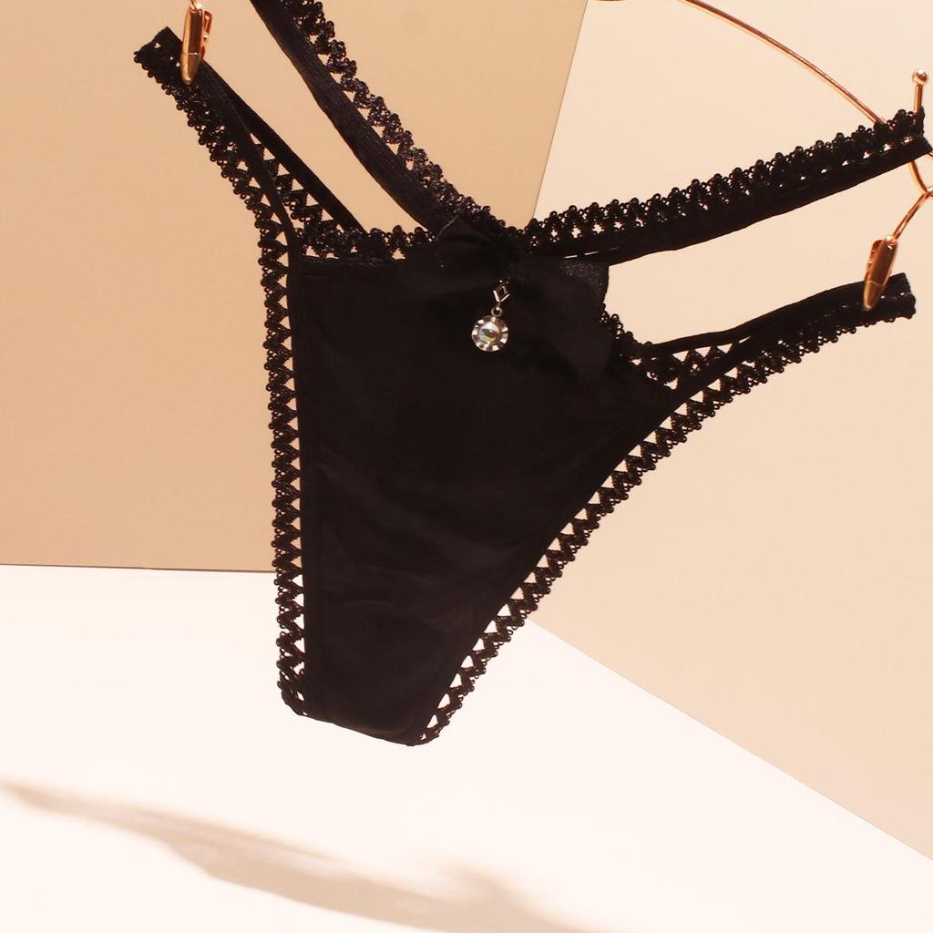2025 Seamless Ice Silk Thong: Low Waist, Thin Strap, Bow Detail
