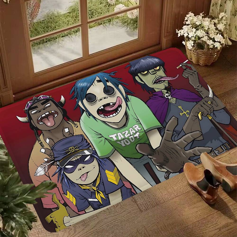 Группа G-Gorillaz Музыкальные Крутые Коврики для Комнаты Противоскользящие Впитывающие Воду Длинная Полоса Подушка Коврик для Спальни Бытовые Ковры