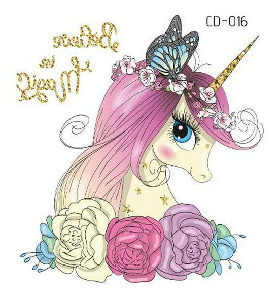 Водонепроницаемые детские забавные наклейки-татуировки с единорогами и животными