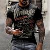 2024\25 Hot-selling 3D Printed Short-sleeved Retro Classic Men's Street Motorcycle Shirt Large-sized T-shirt