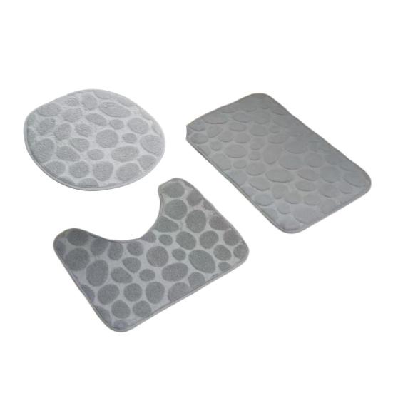 Нескользящий коврик для пола U-образная накладка Набор из трех предметов Износостойкий Однотонный Легко чистить Ванная Водопоглощающий коврик для пола