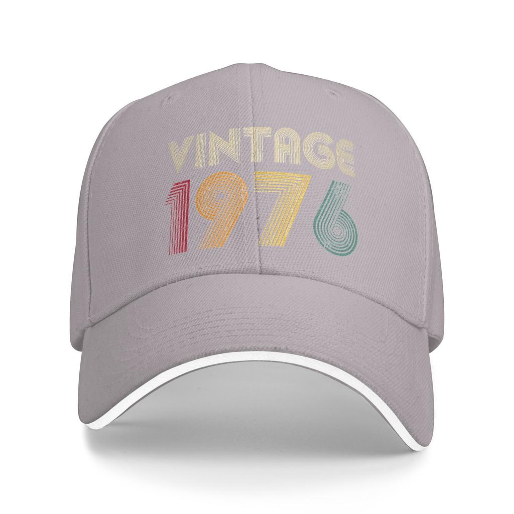 Vintage 1976 50th Birthday Retro 50 Years Old Sun Baseball Cap Summer Men Design Trucker Hat Casual Outdoor Sports Baseball Caps