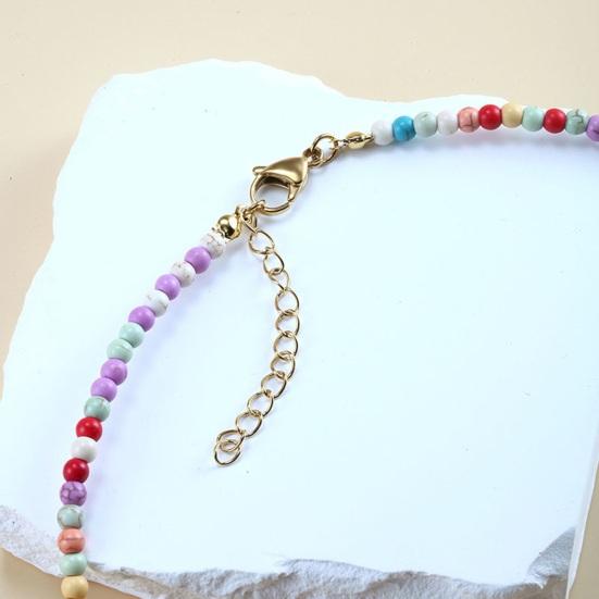 Ожерелье из бисера Красочные бусины в богемном стиле Кулон с алфавитом Регулируемая длина из нержавеющей стали для женщин и девочек Персонализированное начальное колье-колье