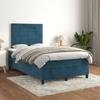 3143017 vidaXL Divan-lit Et Matelas Bleu Foncé 120x200cm Velours