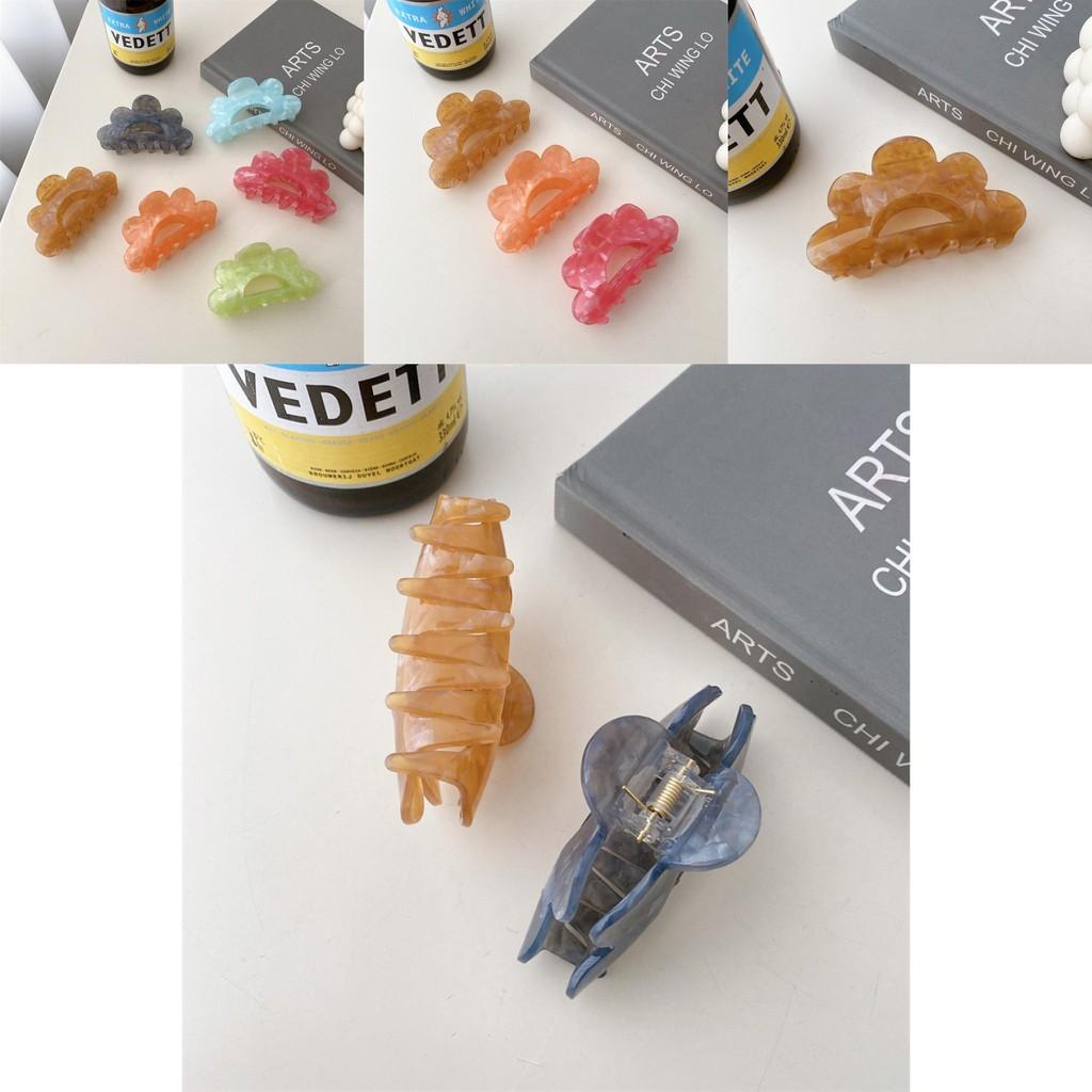 Stylish Hollow Design Acrylic Hair Claw Clip In Soft Earthy Yellow Ideal For Everyday Fashion