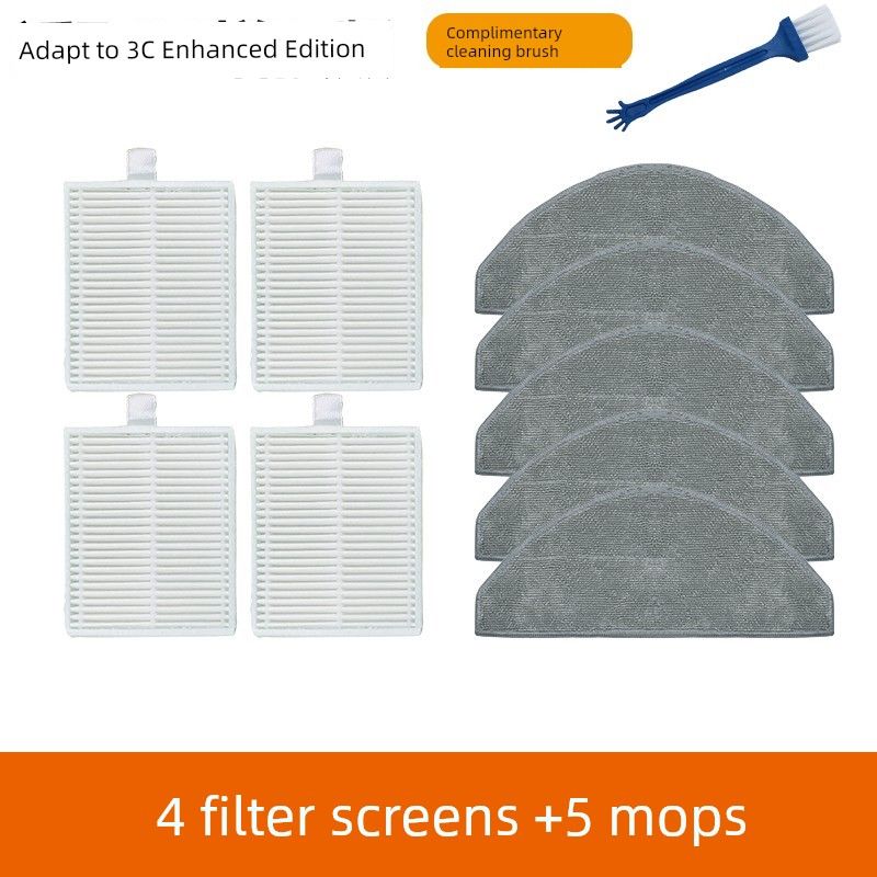 Применимо к аксессуарам для робота-пылесоса Xiaomi MIJIA Sweeping Mopping 3C Enhanced E10 Боковая основная щетка Тряпка для мытья пола Фильтр-сетка