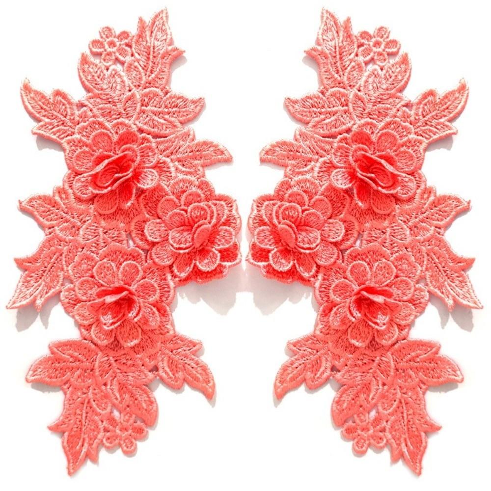 Heavy Lace Lace Applique Colorful Floral Embroidery Trim 3D Embroidered Patch Clothing Sewing
