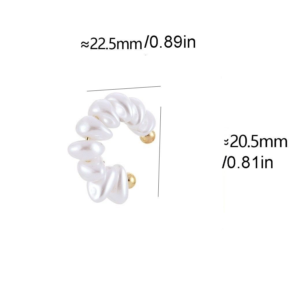 Golded C-shaped Ear Clip Imitation Pearl Gold Jewelry Elegant C Shape Ear Cuff  Jewelry