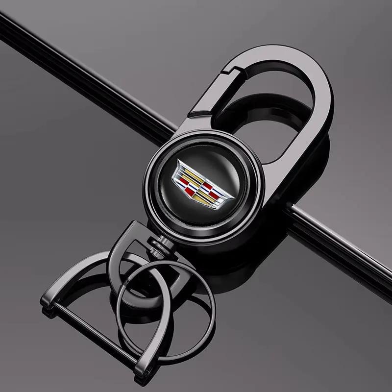 Cadillac Keychain Car Logo Premium Keyring Zinc Alloy For CT4 CT5 XT4 XT5 XT6 ATS CTS XTS All Cadillac Models Auto Accessories