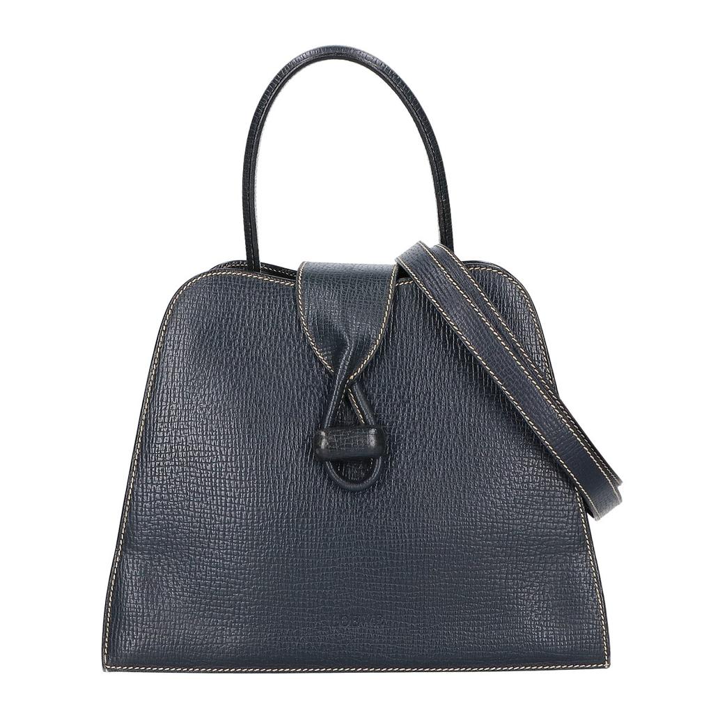 Loewe Turn Lock Design 2-way Handbag NavyUsed