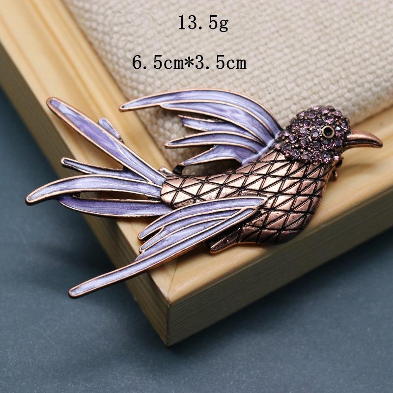 Модная брошь в виде капли масла глазури птица ретро женская булавка брошь одежда костюм тренчкот аксессуары