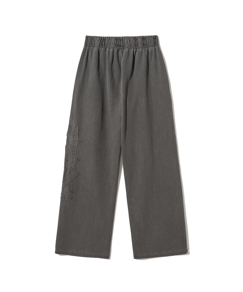 GAKKAI UNIONS Shiny Applique Wide Sweatpants Charcoal