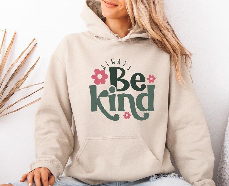 Autumn And Winter, Kind Inspirational Letters, Printed Long-Sleeved Tops, Trendy Fashion Women'S Hooded Sweater