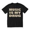 2025 Мужская Повседневная 100% Хлопок Принт MUSIC IS MY DRUG Футболка Y2k Готическая Харадзюку Хип-Хоп Для Пары Повседневная Свободная Футболка Unseix Топ