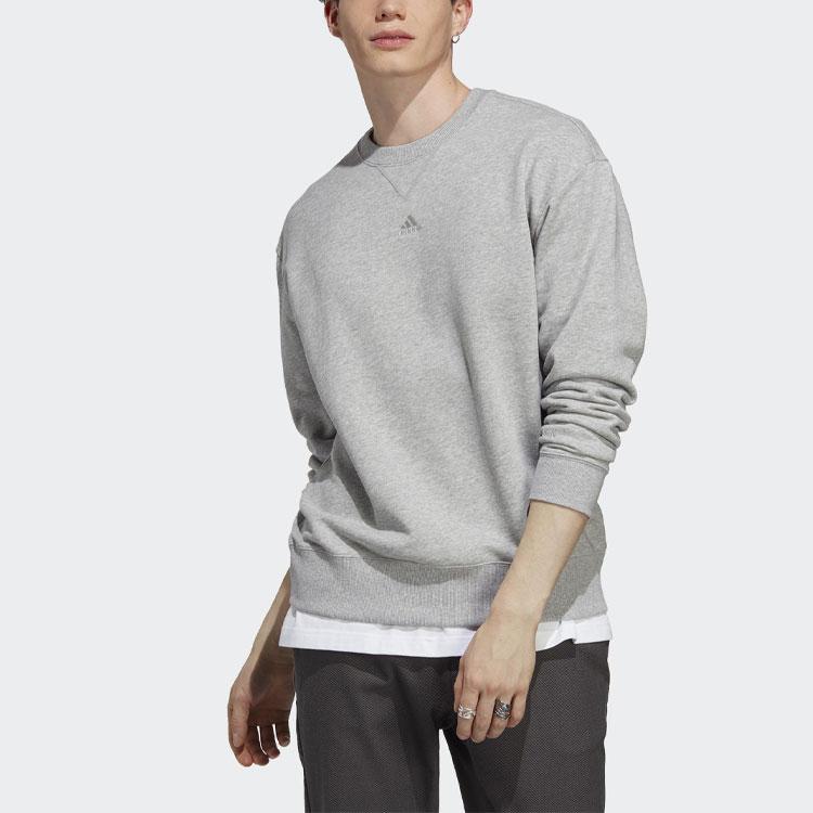 Adidas Толстовка с круглым вырезом и логотипом, мужские топы, серая IC9806