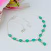 Natural Chrysoprase Gemstone 925 Solid Sterling Silver Jewelry Necklace 18" r6A83