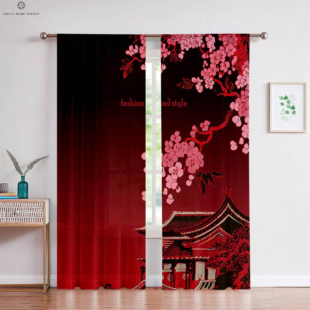 Чернильный пейзаж персиковый цвет национальный стиль принт занавеска спальня гостиная кабинет дзен декоративная занавеска домашний текстиль 2 шт