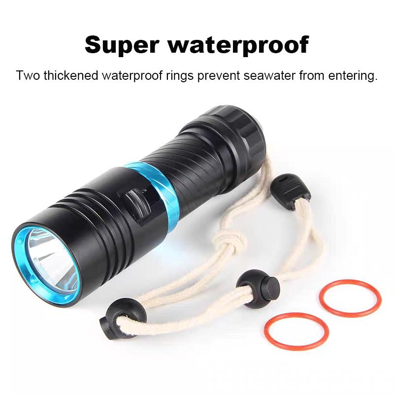 6000LM Ultra Bright Diving Flashlight L2 LED Spotlight Scuba Diving Lamp 150M 26650 Waterproof IPX8 Lantern Camping Fishing Torch