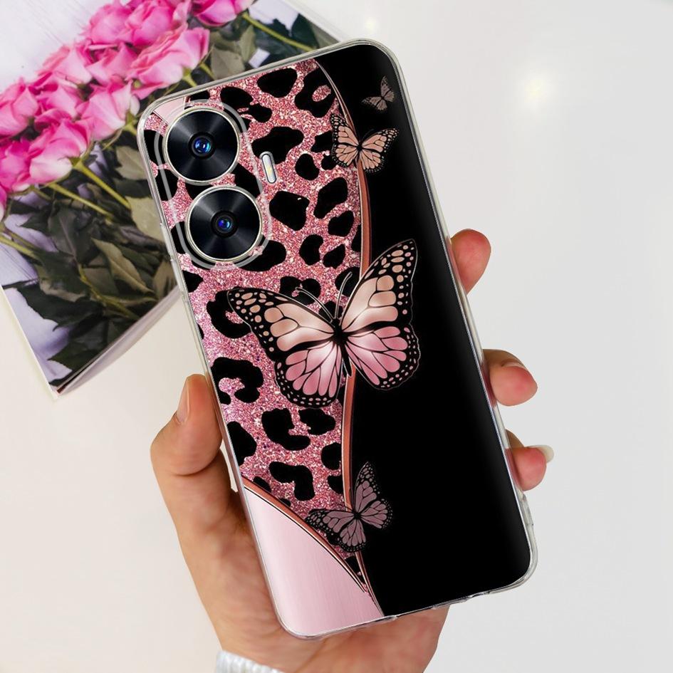 Чехол для Realme C55 RMX3710 Прозрачная крышка Модные узоры Мягкие силиконовые чехлы для телефона Для Realme C55 4G C 55 RealmeC55 Fundas