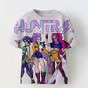 Футболка с круглым вырезом и коротким рукавом в стиле K-POP Demon Slayer (коллаборация) с 3D-цифровым принтом, летняя повседневная модная футболка для девочек, комплект для родителей и детей.