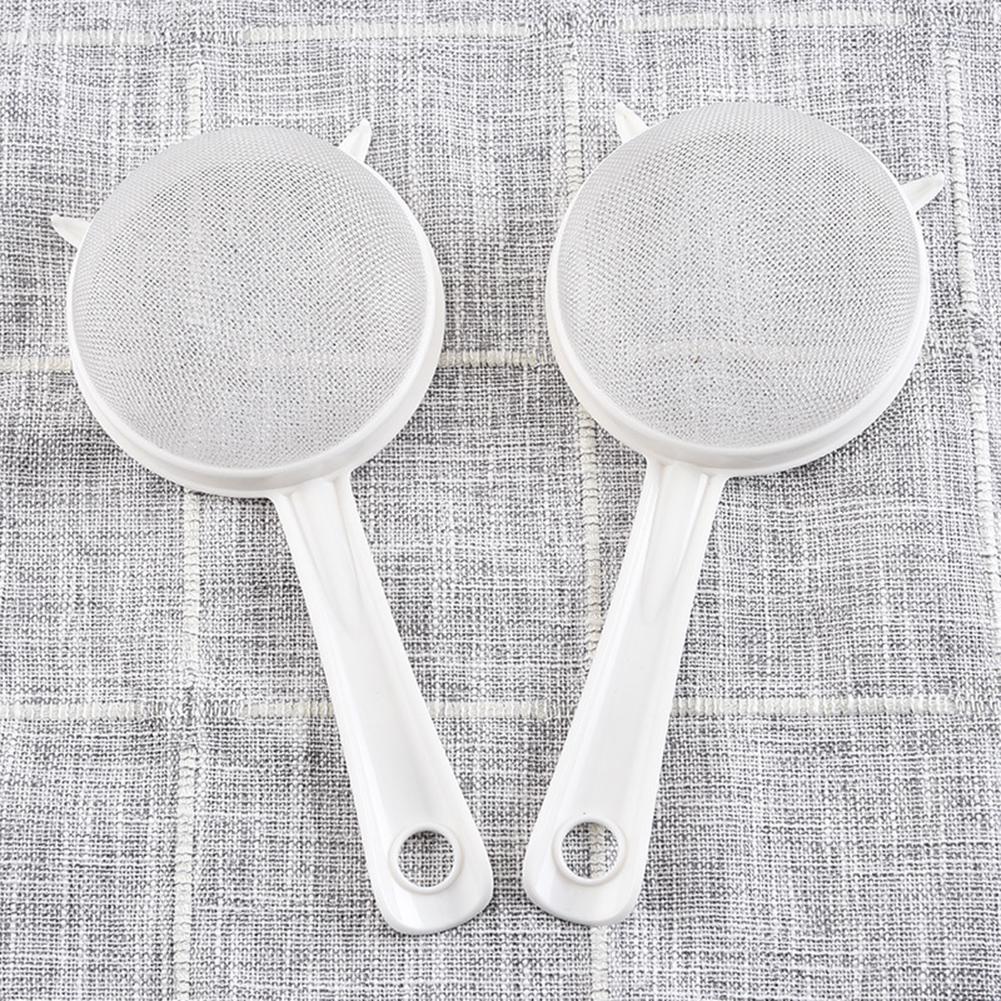 Handheld Kitchen Leaf Mesh Screen Flour Strainer Tea Plastic Sieve