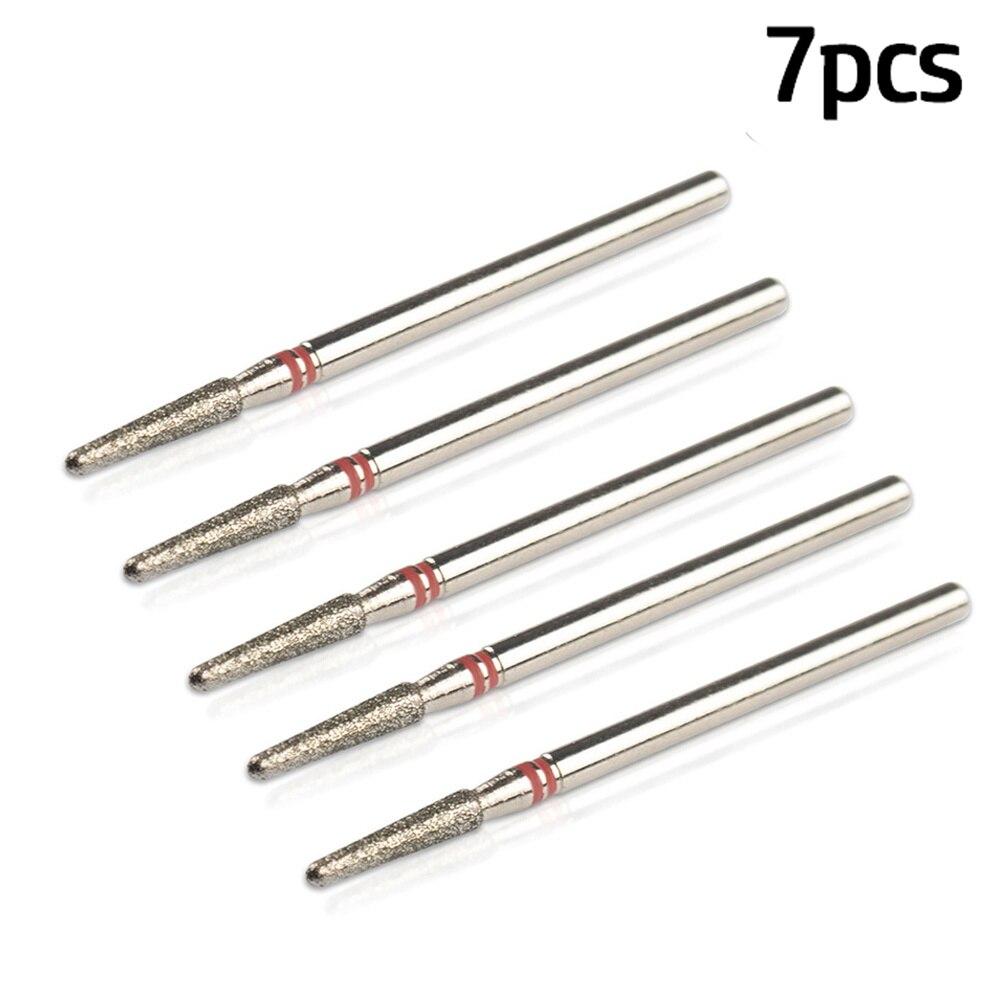 7pcs/Lot Diamond Milling Cutter for Manicure Burrs Pedicure Nail Drill Bits Accessories Nozzles for Manicure Cutters Nail Files