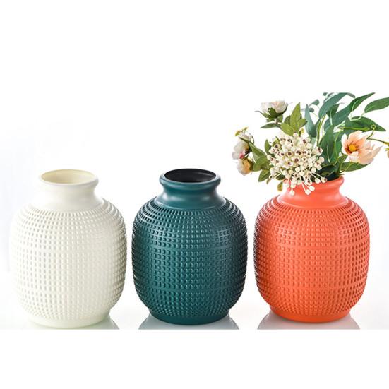 Plastic Flower Vase Indoor Outdoor Modern Real Dried Flower Holder Floral Arrangement Container Living Room Bedroom Table Centerpiece Decoration