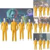 Костюм для косплея Битлджуса 2024 года для мужчин и женщин в ярком желтом цвете